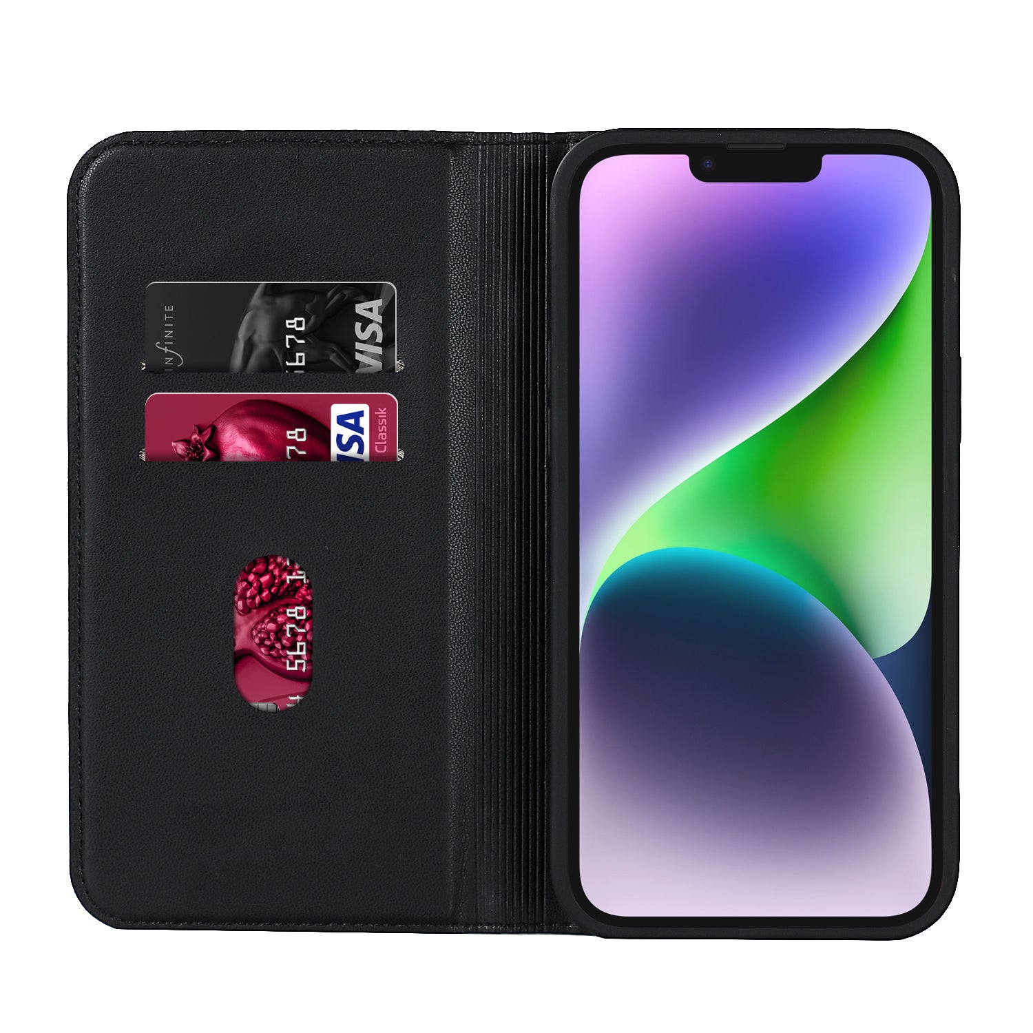 Phone Leather Case for iPhone 14 Plus Stand RFID Blocking Card Holder Phone Cover Compatible with MagSafe Phone Leather Case for iPhone 14 Plus Stand RFID Blocking Card Holder Phone Cover Compatible with MagSafe